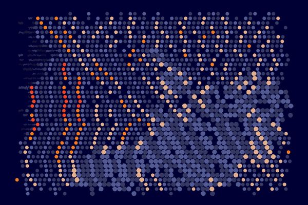 Generative art piece, Blue Modulation